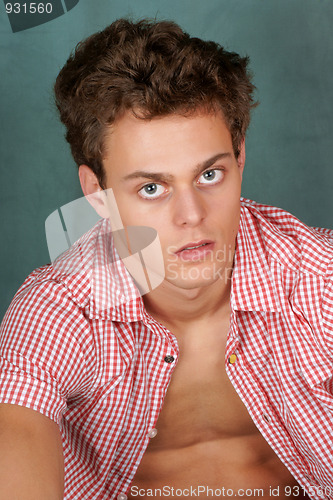 Image of Young man with chequered shirt