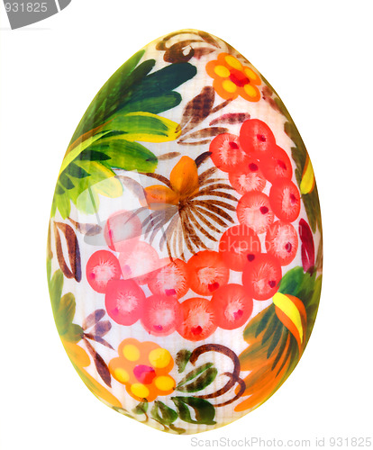 Image of Painted easter egg isolated on white 