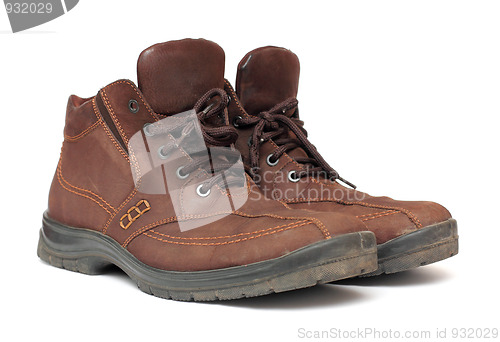 Image of brown leather dirty shoes