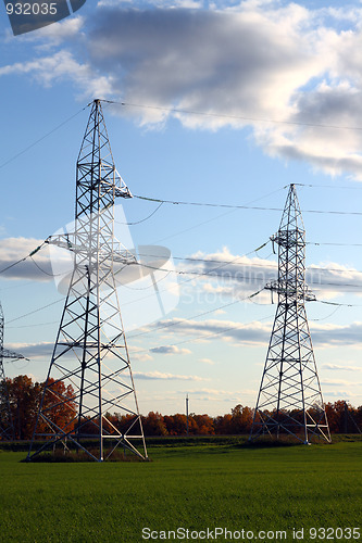 Image of electricity cable communication towers