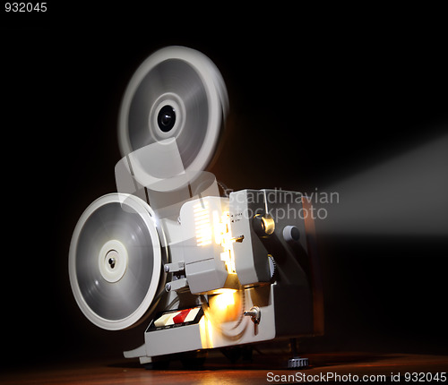Image of old projector showing film