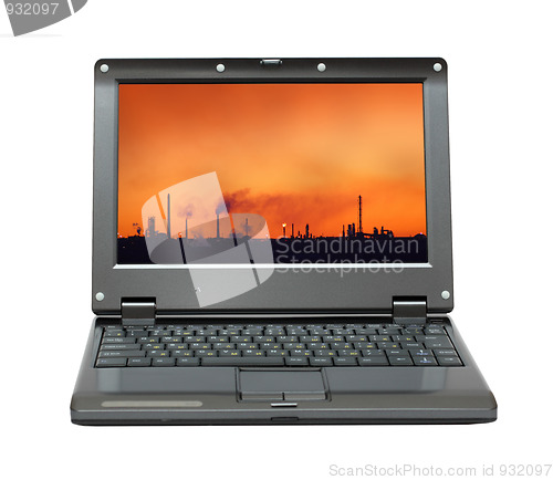 Image of laptop with bad ecology on screen