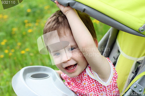 Image of baby portrait in stroller