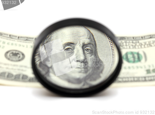 Image of franklin through magnifying glass