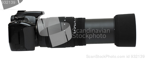 Image of camera with telephoto zoom lens