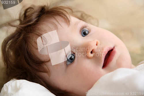 Image of touching baby close-up portrait