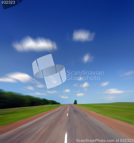 Image of high speed on road under sky