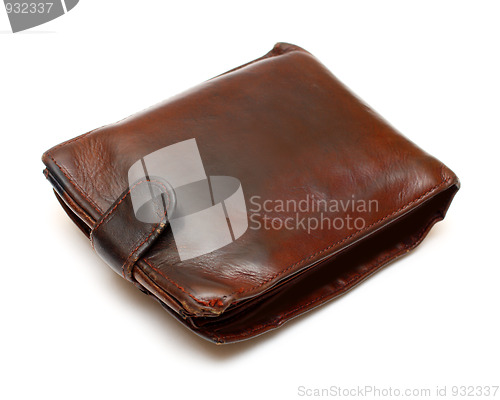 Image of old brown leather purse