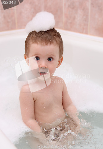 Image of baby bath with foam