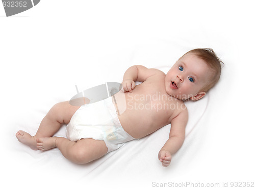 Image of baby girl in diaper