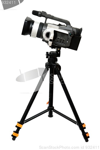 Image of video camera on tripod