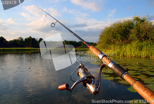 Image of spinning and evening lake