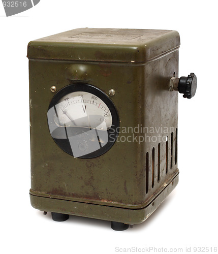 Image of old obsolete electric voltmeter device