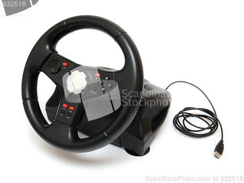 Image of steering wheel simulator for pc games
