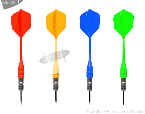 Image of set of colored darts