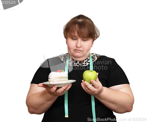 Image of dieting overweight women choice