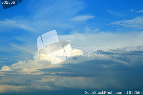 Image of blue sky with cumulus clouds