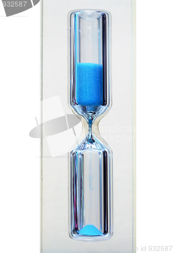 Image of sand-glass with blue sand