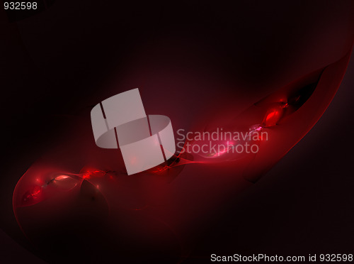 Image of red luminescence on black