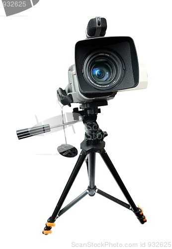 Image of video camera on tripod