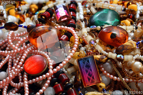 Image of jewelry necklace and gems