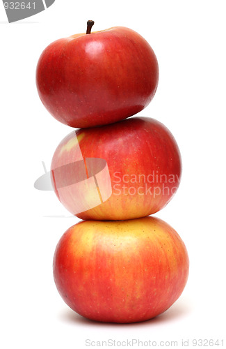 Image of red apples pyramid on white