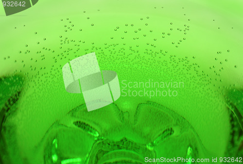 Image of green aerated water in glass