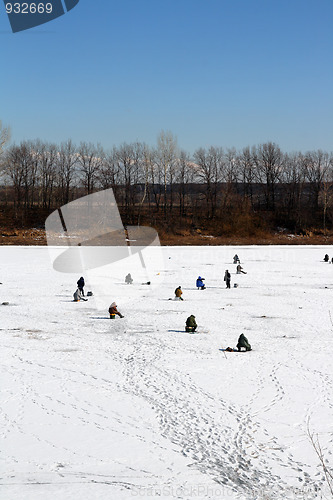 Image of ice winter fishing