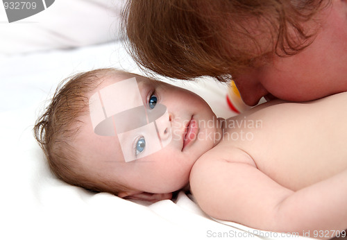 Image of baby girl and mother