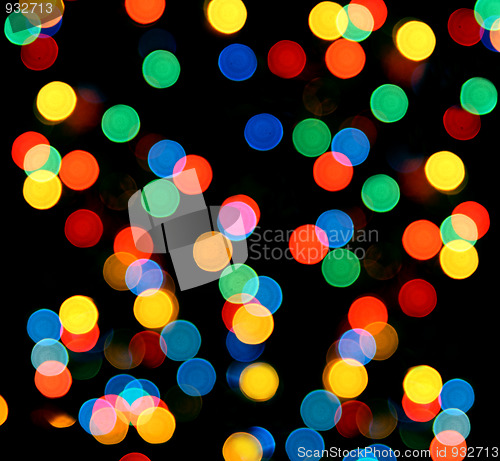 Image of defocused colored circular lights