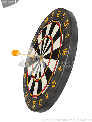 Image of dartboard with dart in aim