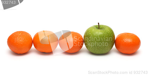Image of different concepts with mandarins and apple