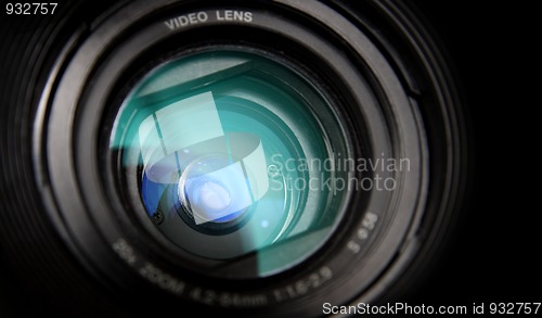 Image of video camera lens close-up