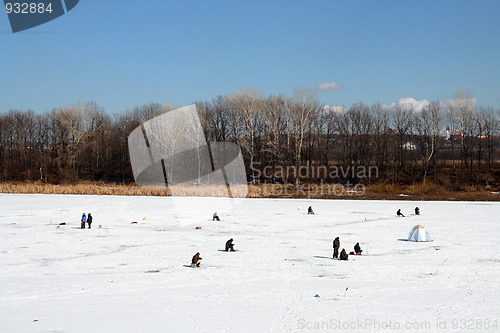 Image of ice winter fishing