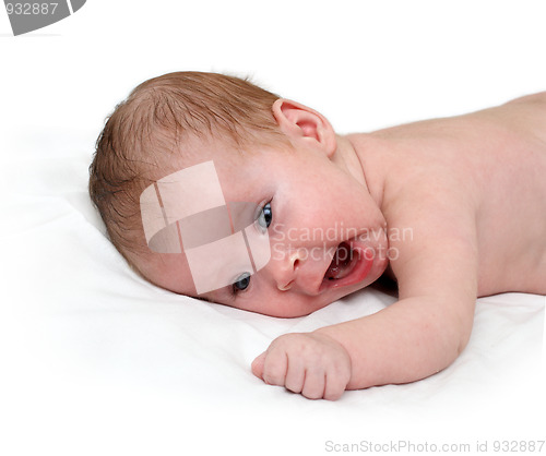 Image of yawn newborn baby