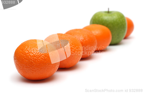 Image of different concepts with mandarins and apple