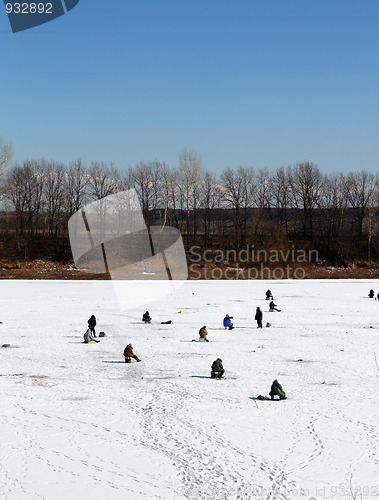 Image of ice winter fishing