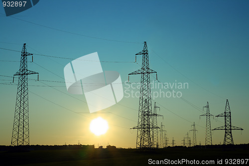 Image of electricity cable communication towers