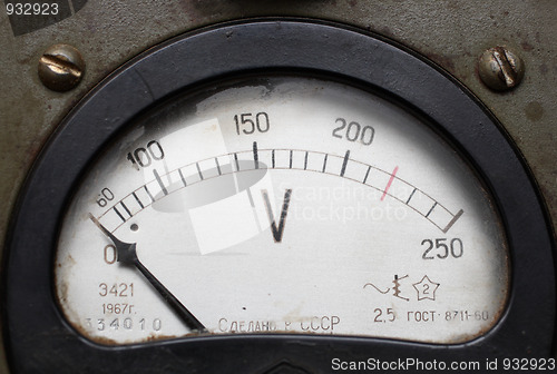 Image of old electric voltmeter