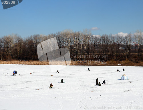 Image of ice winter fishing