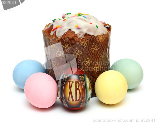 Image of kulich and eggs