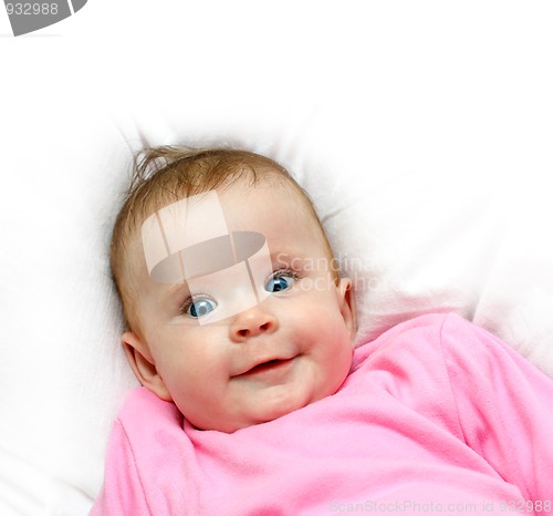 Image of smiling newborn baby girl