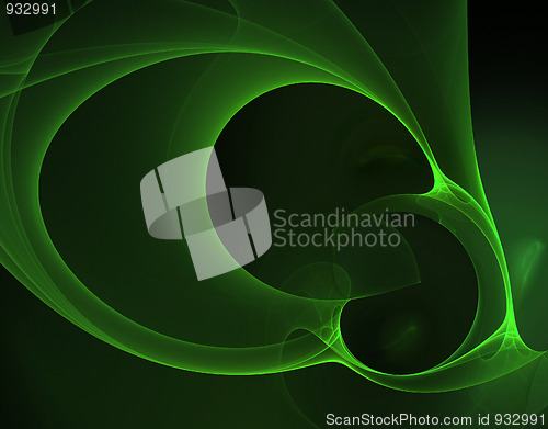 Image of abstract black and green fractal image