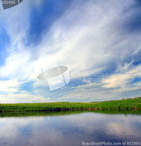 Image of lake and sky background