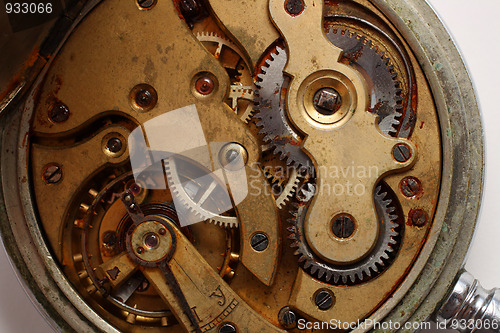 Image of old pocket watch rusty gear