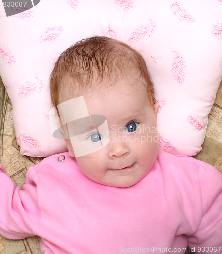 Image of lying looking newborn baby
