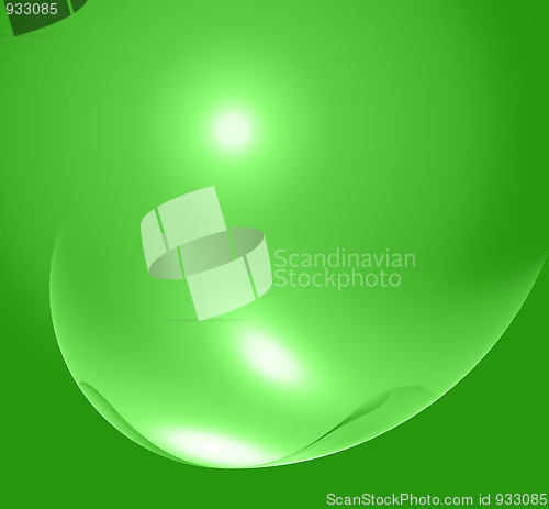 Image of abstract green fractal image with bubble