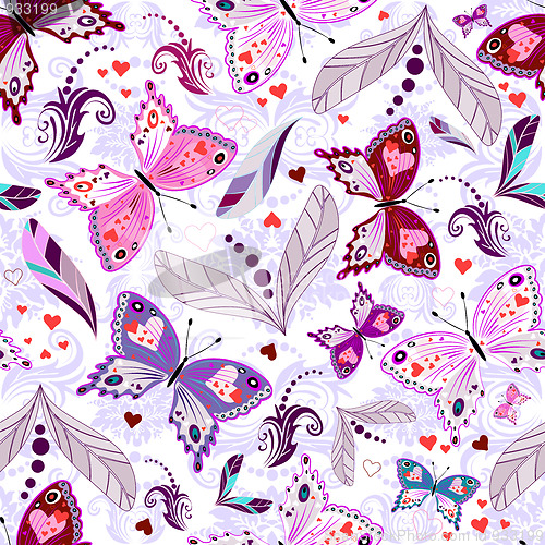 Image of White seamless valentine pattern