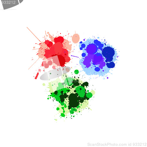 Image of Red, green and blue splats