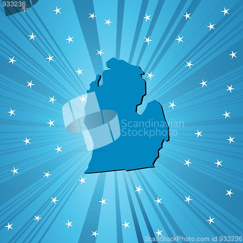 Image of Blue Michigan map